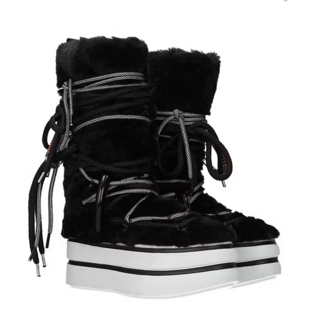 HOGAN ANKLE BOOTS WOMEN ECO FUR BLACK new fashion - Picture 3 of 16